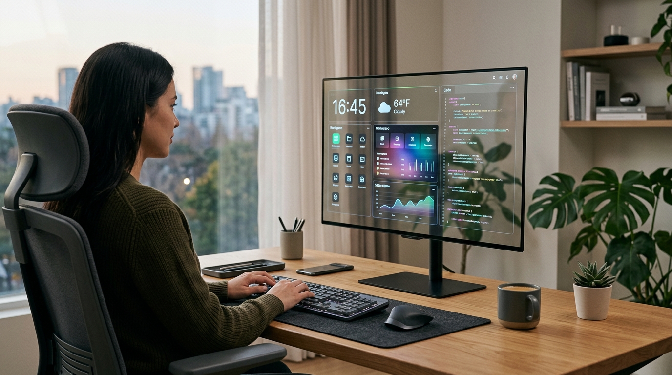 Setup Minimalista: A Ascensão dos Monitores OLED Transparentes